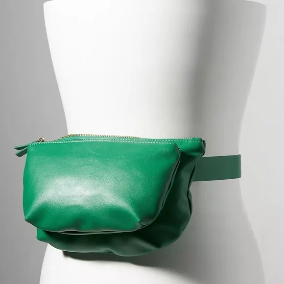 Anthropologie Faux Leather Convertible Crossbody Bag  Emerald Green NWT - Picture 3 of 13